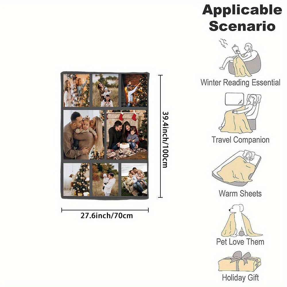 Индивидуальное фланелевое одеяло с фотографией, мягкое теплое одеяло с памятью для пар, семей, дивана, кровати, кемпинга