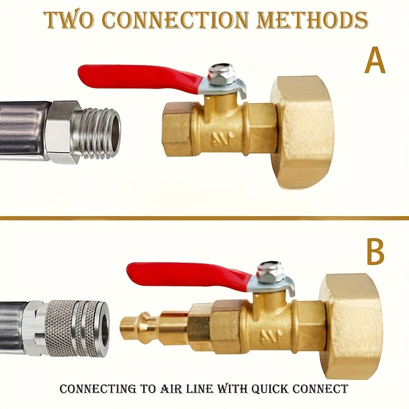 Adaptador de vaciado de invierno para RV, conector rápido de 1/4" y rosca de jardín de 3/4"