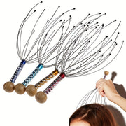 Metal Head Massager Octopus Design Deep Tissue Scalp Massage Tool Portable for Home Travel