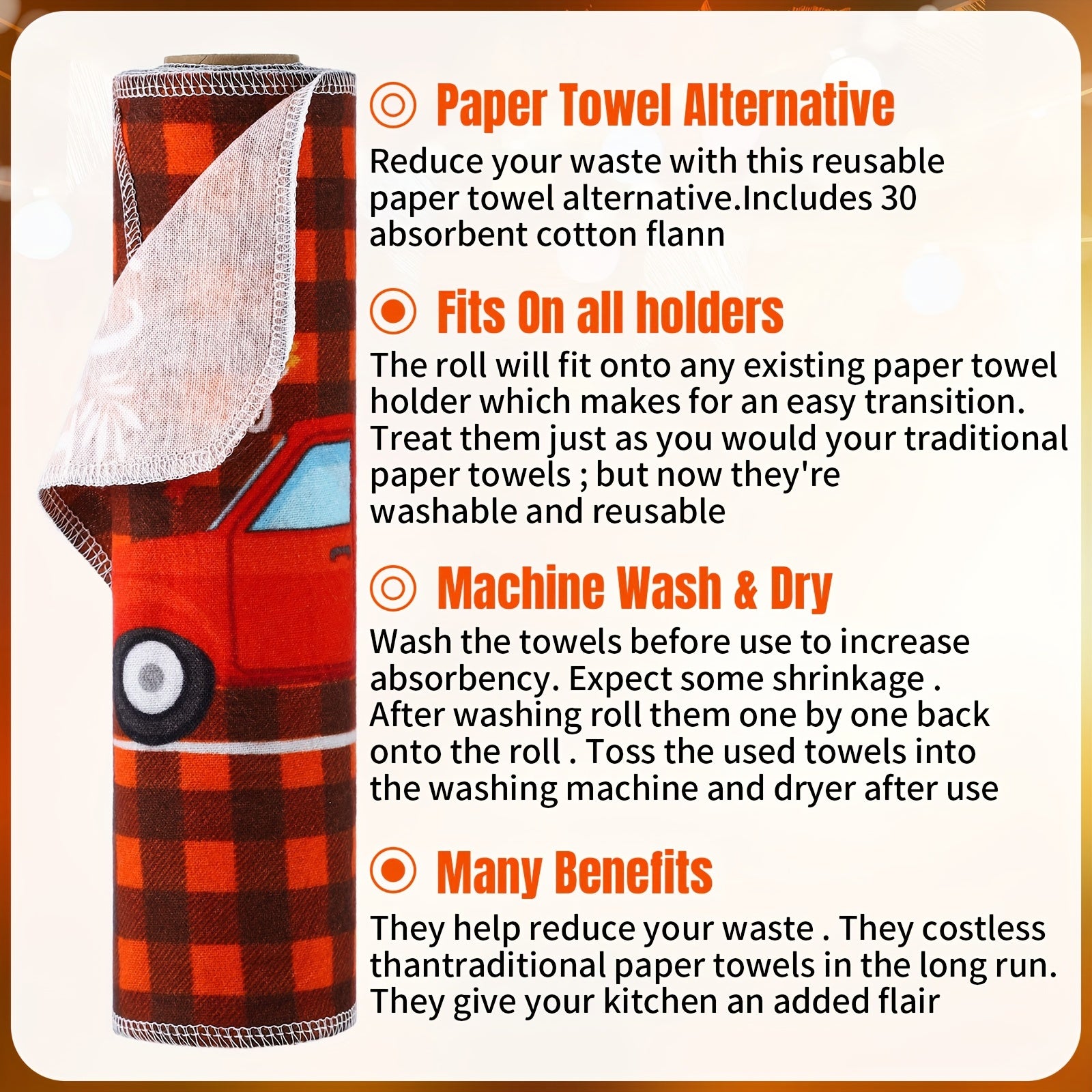 30 Reusable Washable Kitchen Cleaning Cloths Absorbent Eco-Friendly Towels