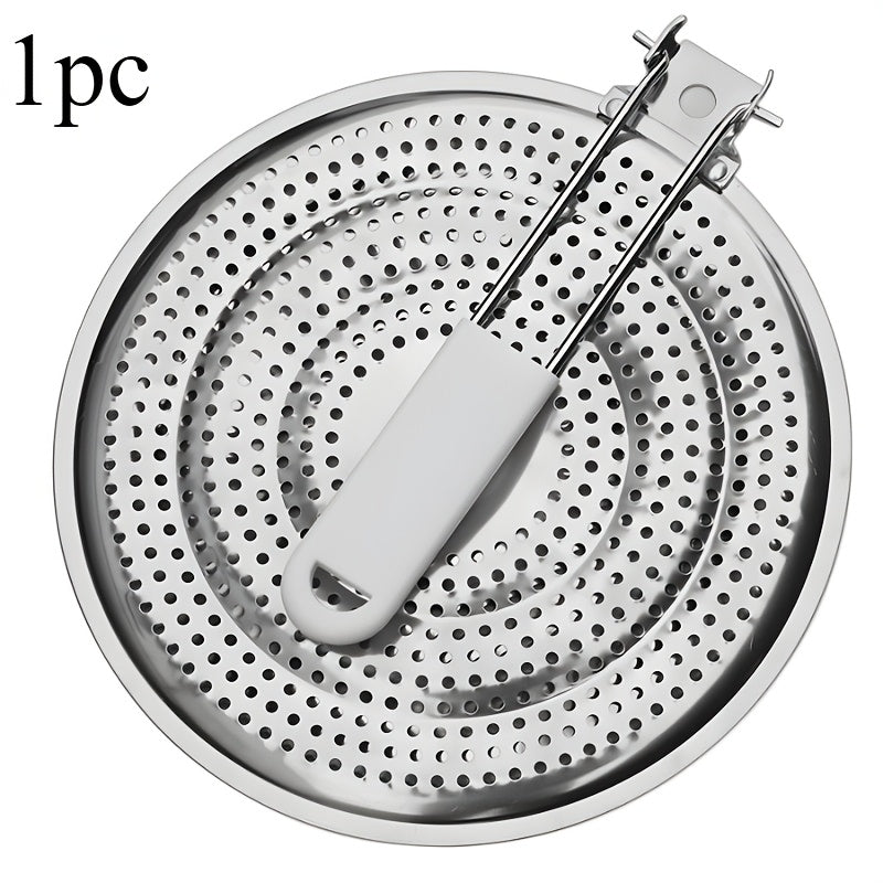 Placa difusora de calor de acero inoxidable 20,32cm con asa plegable para cocinas de gas y eléctricas