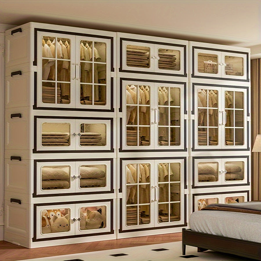 Armario de almacenamiento multifuncional de plástico con ruedas para dormitorio, cocina y baño