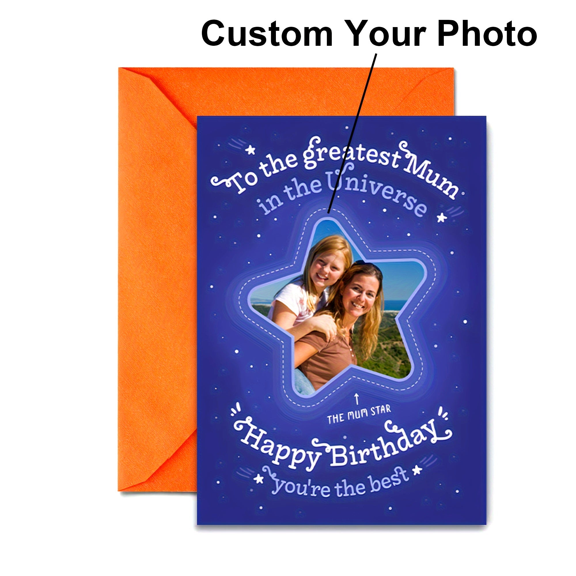 Personalized Birthday Mum Thank You Card Starry Sky Style Creative Blessing Card