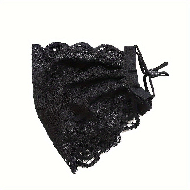 Set of 3 Women's Lace Face Masks Breathable Sun Dust Protection for Fall Winter Outdoor