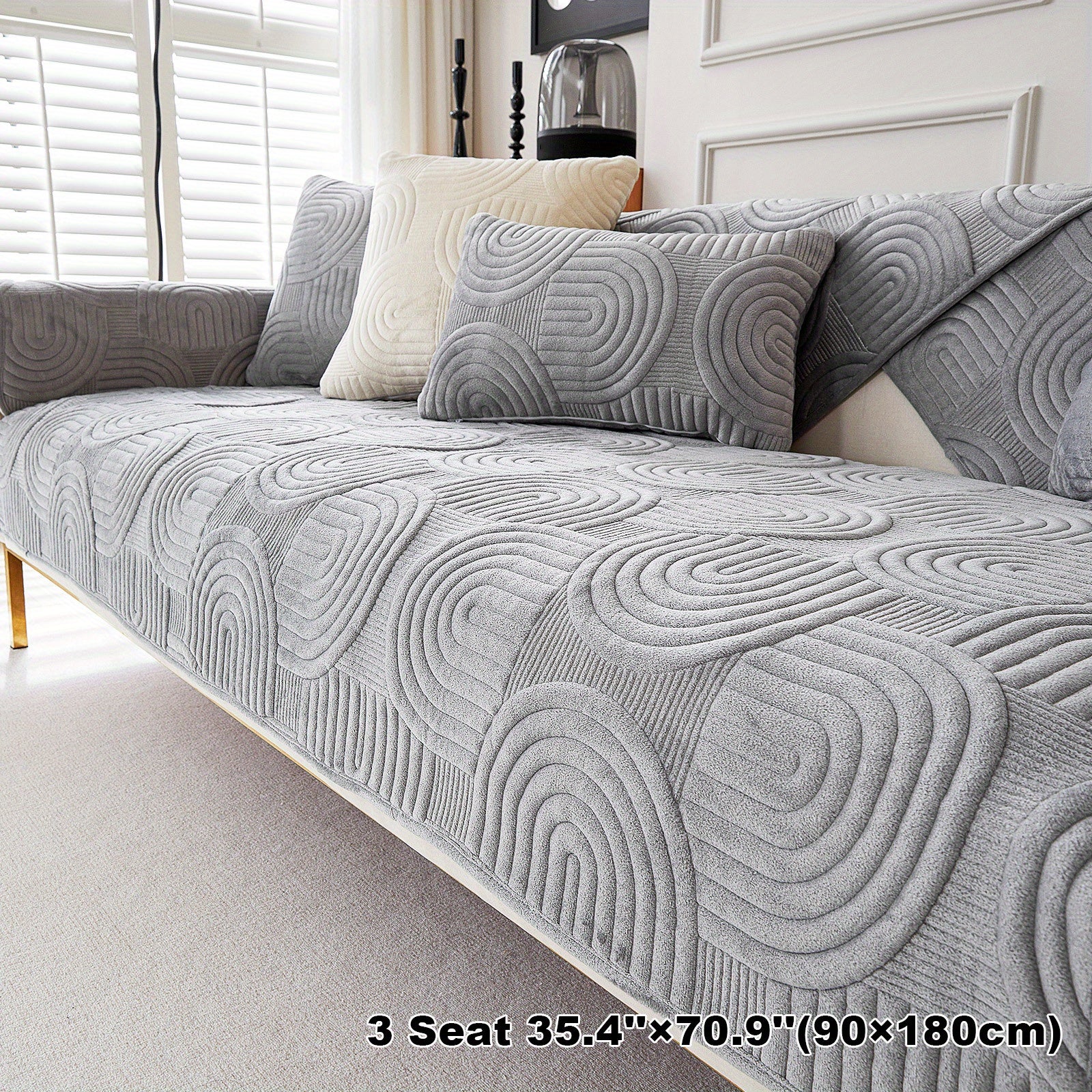 Чехол на мебель из молочного бархата с шерпой, противоскользящий, для защиты мебели, подходит для домашних животных