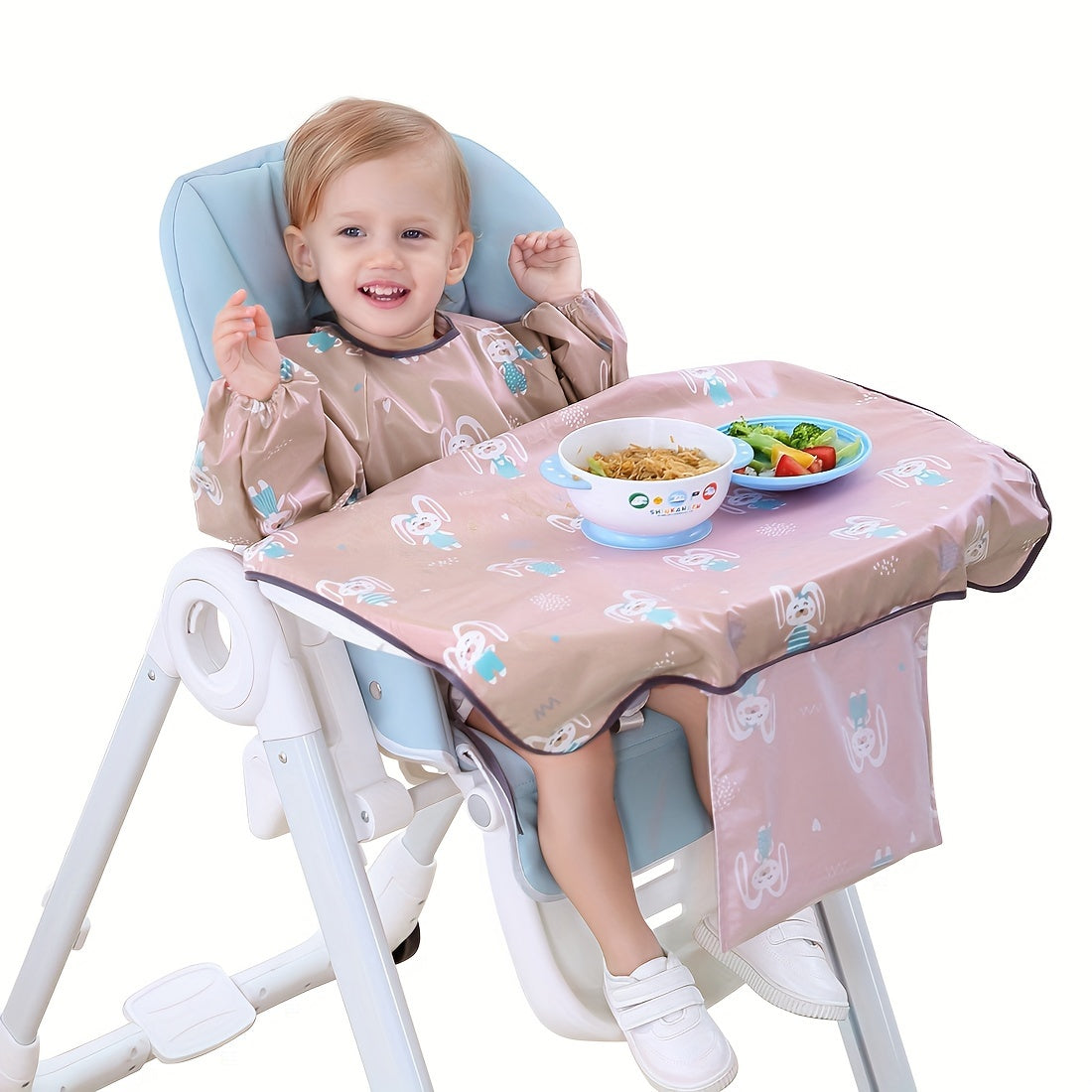 Baby Bibs Waterproof Stain and Odor Resistant with Sleeves for Ages 6-36 Months