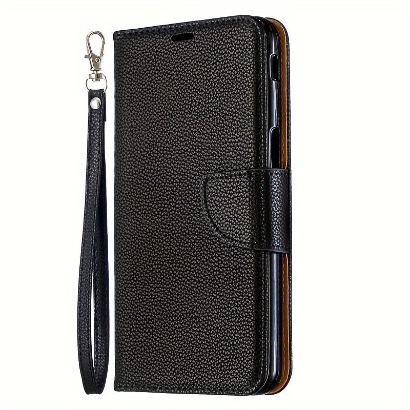 Lychee Pattern Faux Leather Flip Cover Phone Case with Card Slot for Various Models