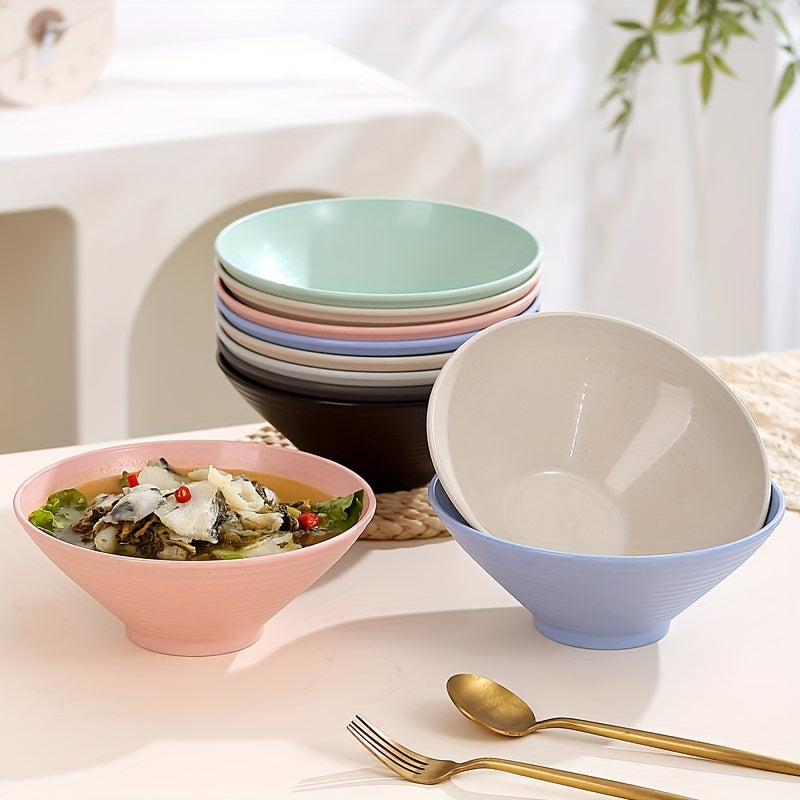 1 yoki 4 ta mustahkam 8 dyuymli Lamian Noodles idishlari to'plami, 35oz sig'im, mikroto'lqinli pech va idish yuvish mashinasida xavfsiz, turli ranglarda makaron, don va atıştırmalıklar uchun ko'p qirrali.