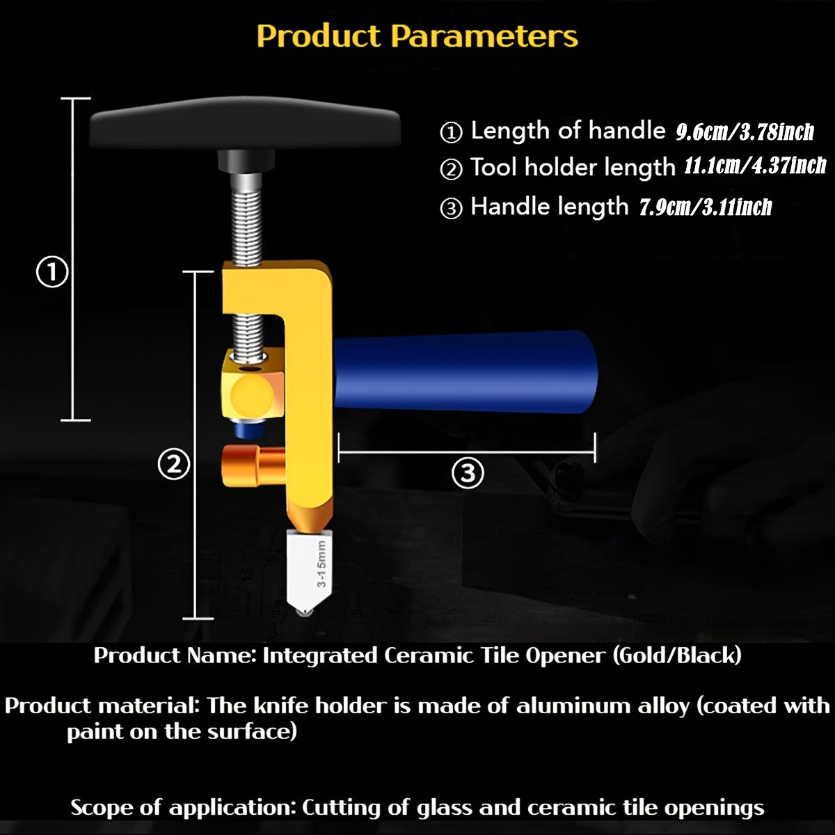 2-in-1 Diamond Tile Cutter and Breaker Pliers Set Stainless Steel Blades Ceramic Glass
