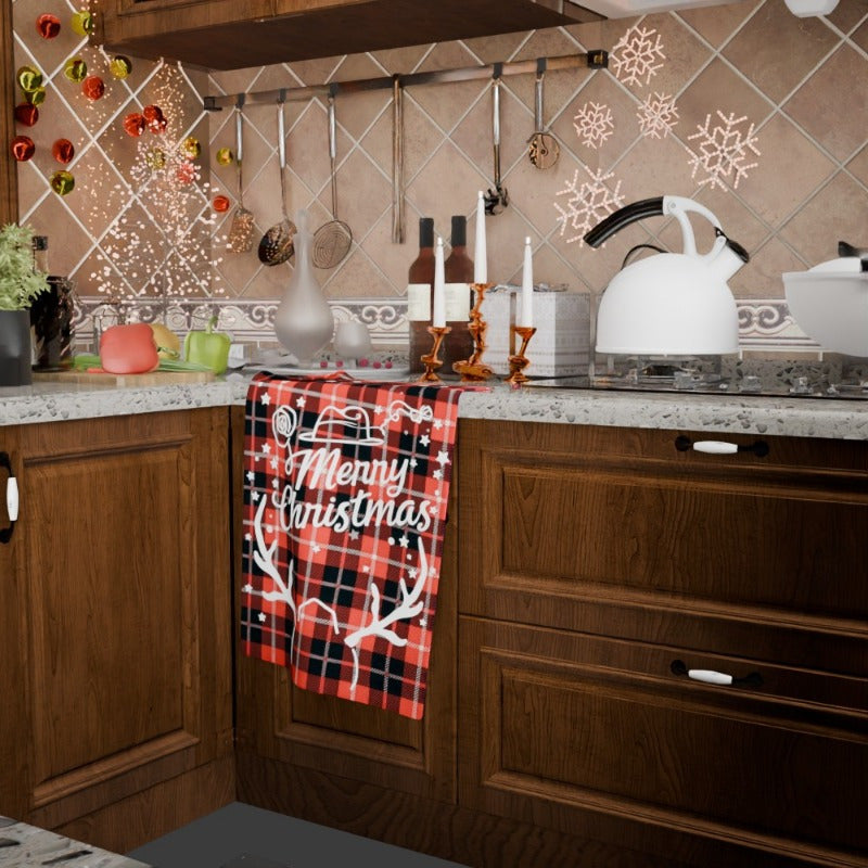Festive Tea Towel 18x66cm Kitchen Decor Holiday Winter Christmas