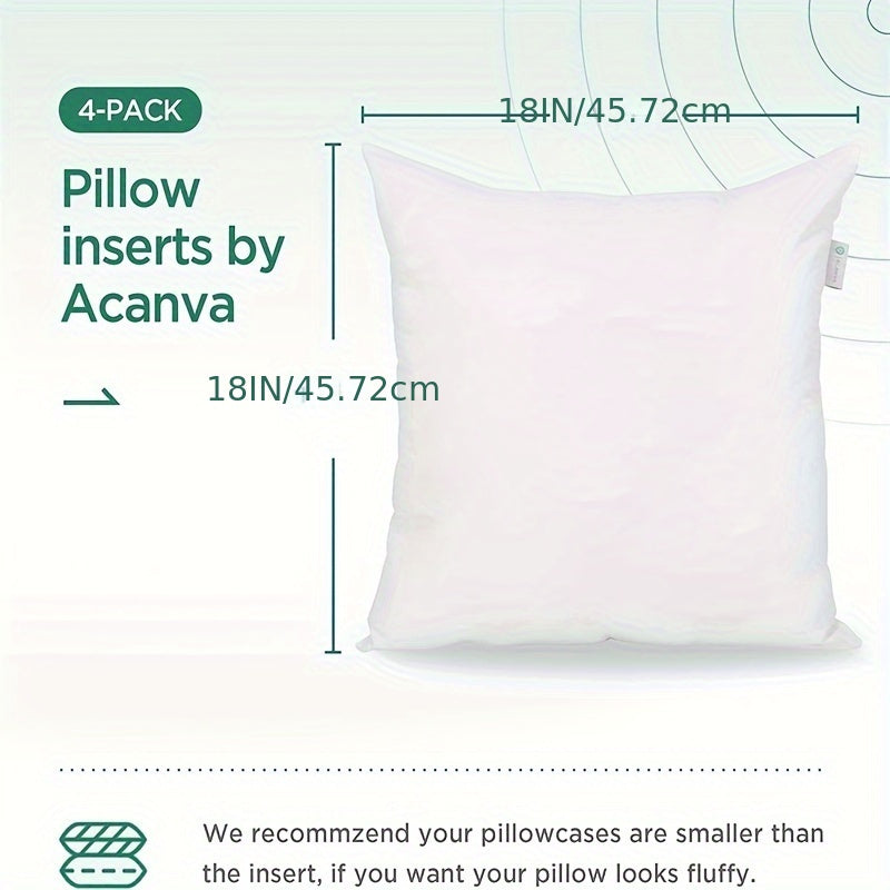 4-Pack Polyester Pillow Inserts for Sofa and Bedroom Decor with Space Theme