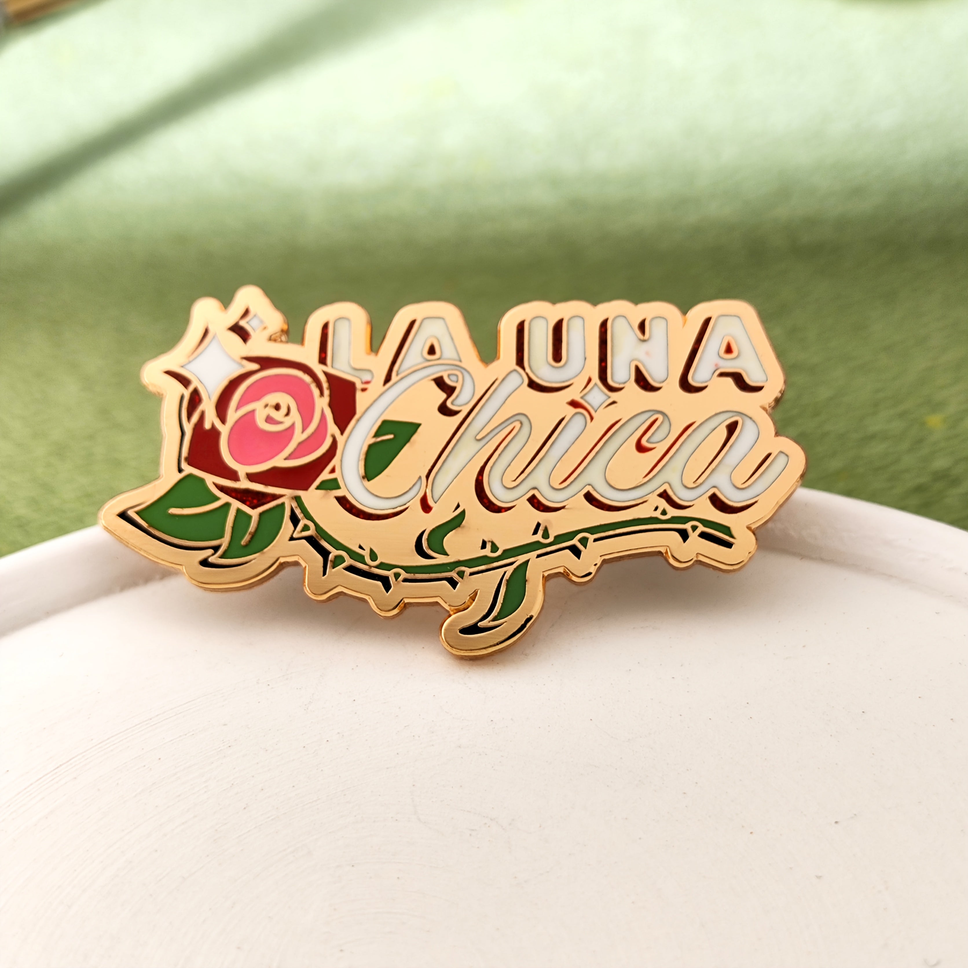 Elegant Alloy Brooch with Thorn Rose Design for Collars, Backpacks, Hats
