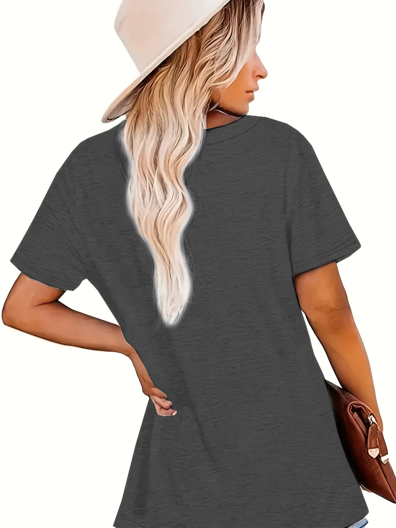 Women's Plus Size Plant Print Loose Casual T-Shirt Summer Top 1-8XL