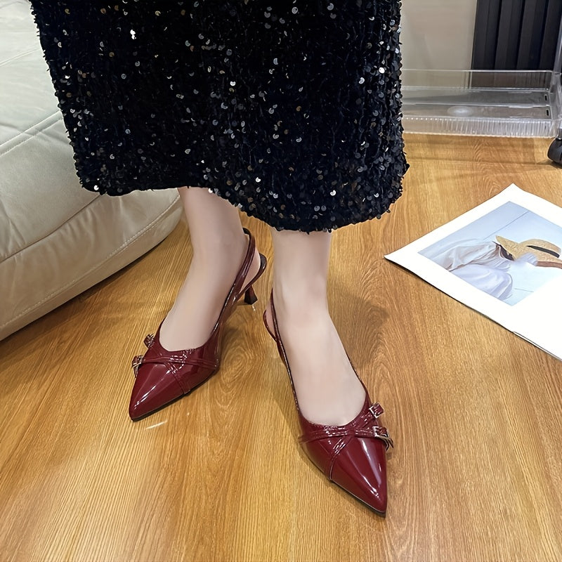 Women's High Heel Sandals Elegant Stiletto Pointed Toe Buckle Strappy Summer