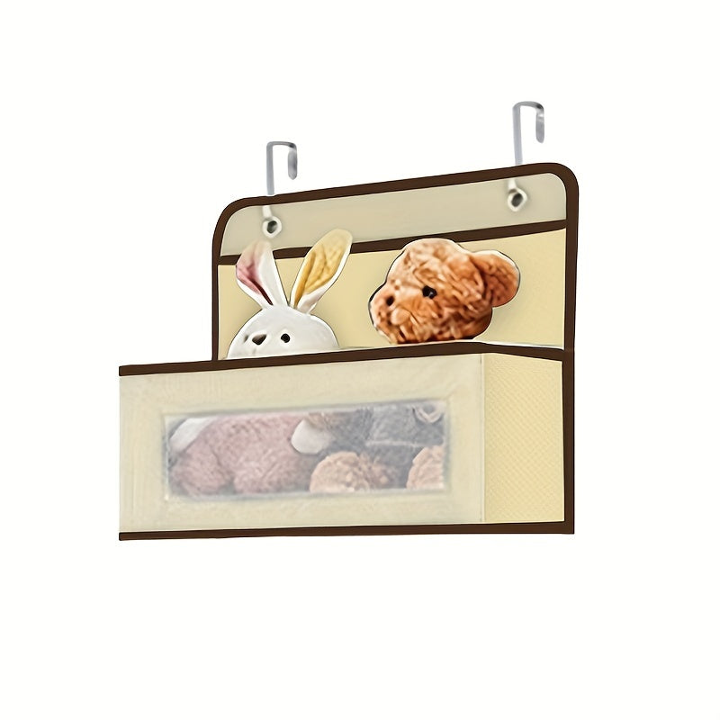 Katta tarmoqli osilgan tashkilotchi, kosmetika, o'yinchoqlar va saqlash uchun shaffof cho'ntaklar bilan