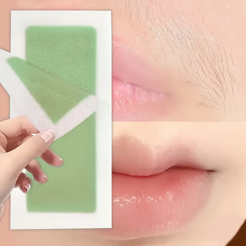 Tiras de cera para eliminación de vello facial unisex, de doble cara, sin residuos, portátil