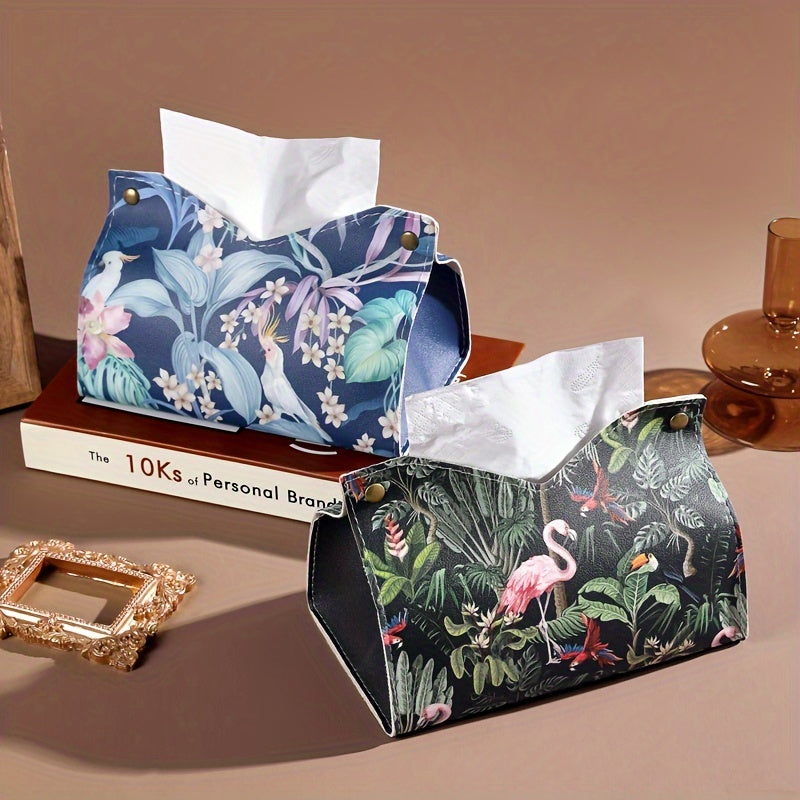 Zamonaviy sun'iy charm mato qopqog'i, retro moyli rasm dizayni bilan, suv o'tkazmaydigan, uy, avtomobil va ish stoli uchun ko'p maqsadli, ijodiy salfetka ushlagich.