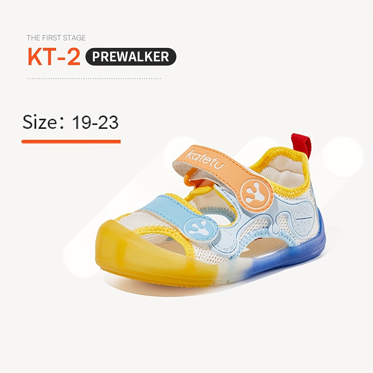 Bolalar uchun yengil, sirpanmaydigan taglikka ega va ichki va tashqi o'yinlar uchun nafas oladigan to'r dizayni bilan mo'ylovga qarshi sandallar.