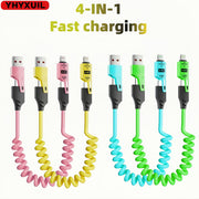 65W High-Speed Flat USB to Lightning Charging Cable for iPhone, Android, Car and Home Use 1 2 4 Pack