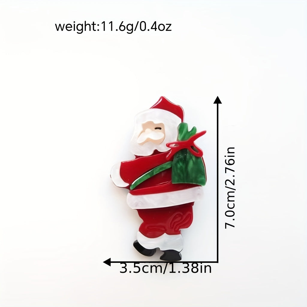 Santa Claus Brooches Acrylic Pins for Bags and Outfits Stylish and Cute