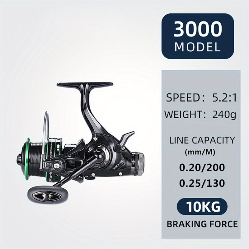 High-Performance Ambidextrous Carp Fishing Reel with Aluminum and Nylon Construction