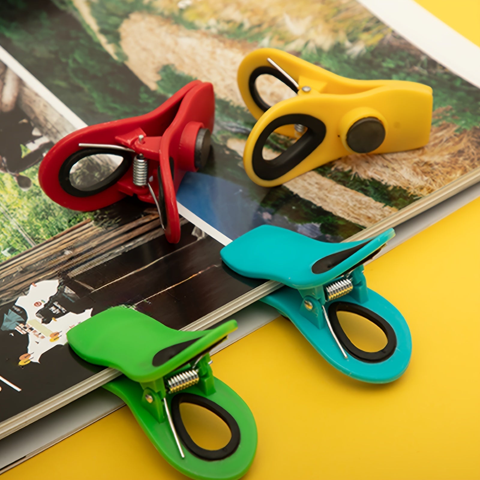 6/10/12 dona oziq-ovqat sumkasi yopish kliplari magnitli muzlatgich saqlash uchun qayta ishlatiladigan havo o'tkazmaydigan oshxona tashkilotchilari