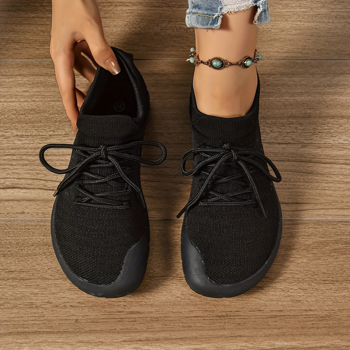 Zapatillas casuales para mujer con caja de dedos ancha, zapatos antideslizantes para caminar