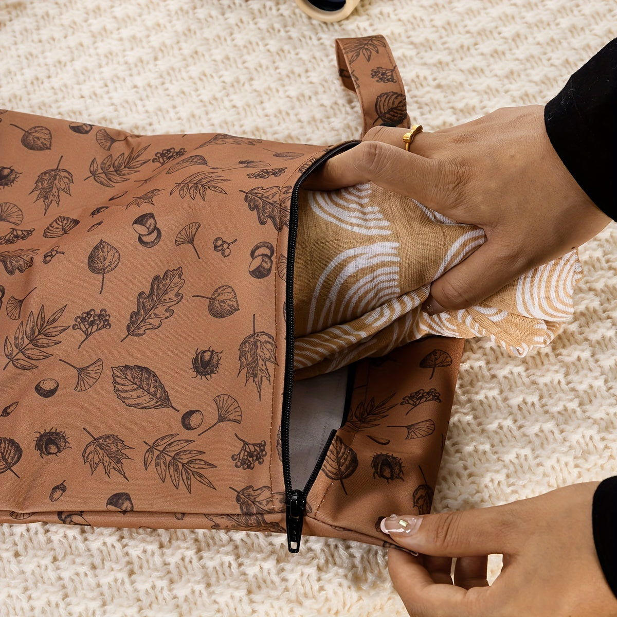 Set of 3 Recycled Waterproof Diaper Bags with Large Capacity for Portable Storage