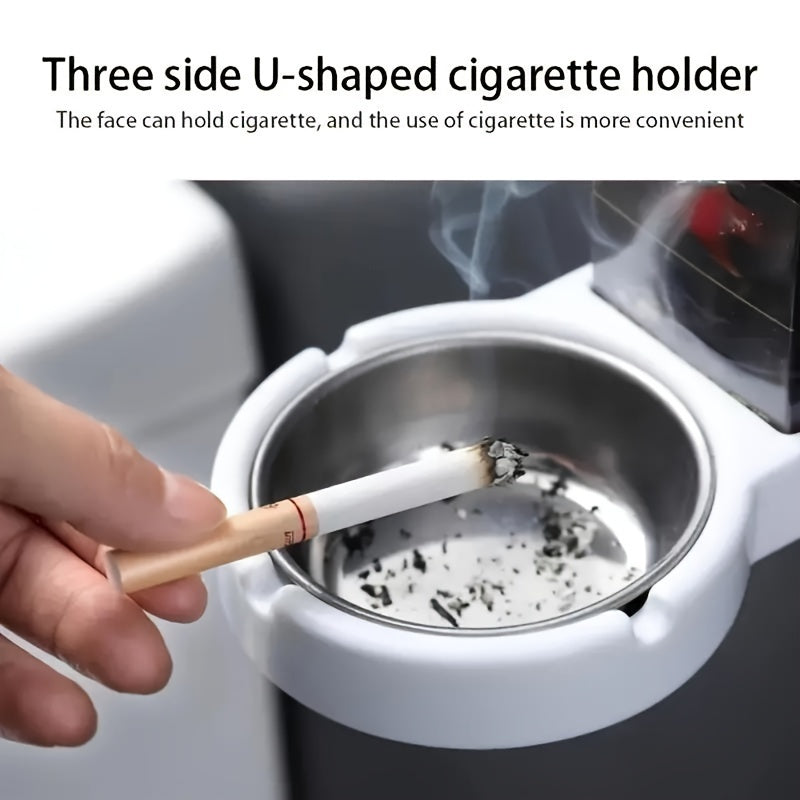 Wall-Mounted Stainless Steel Ashtray No Drill Required Durable Easy Clean