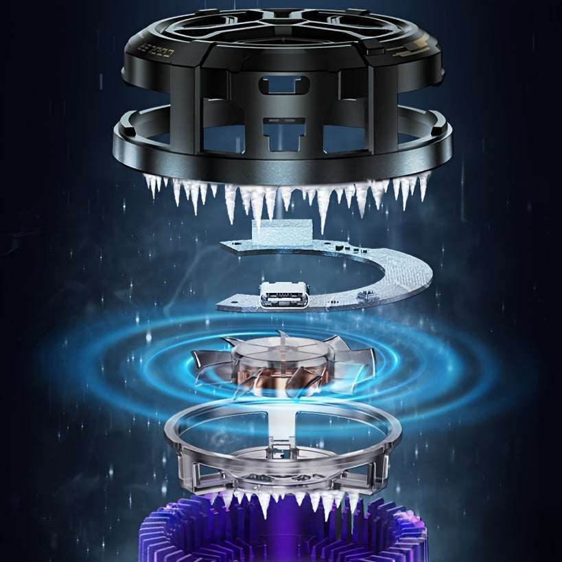 Universal Phone Cooler with Magnetic Back Clip Digital Display Turbofan LED Lighting