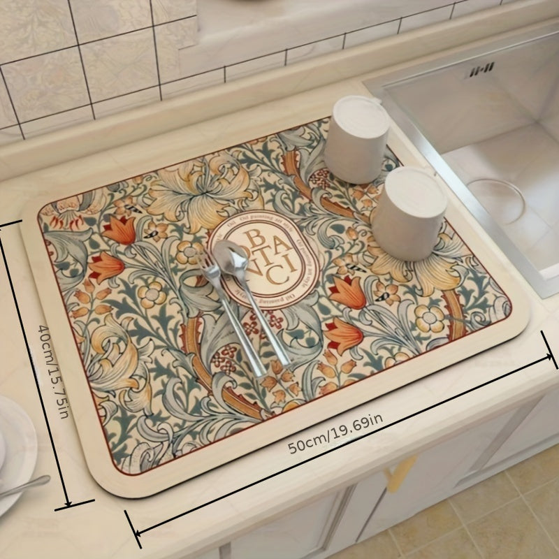 Diatomite Kitchen Drying Mat Non-Slip Washable Heat-Resistant Absorbent Pad