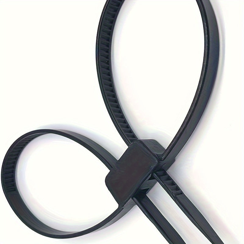 Black Nylon Zipper Ties Set 1/3/10pcs Weatherproof Non-Slip Break Resistant