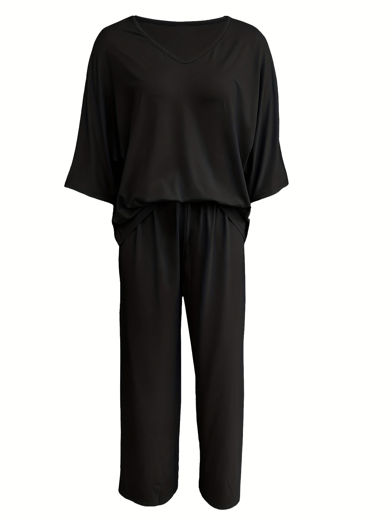 Women's Casual Sports Two-Piece Set Round Neck Tops and Bottoms