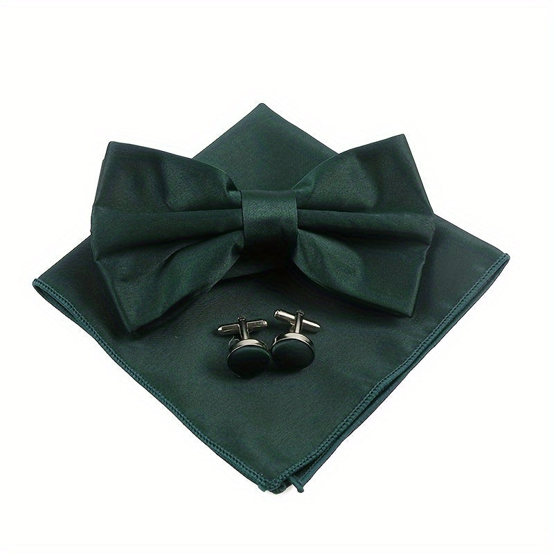 Мужской набор аксессуаров: квадратный шарф, бабочка, запонки, свадебный подарок