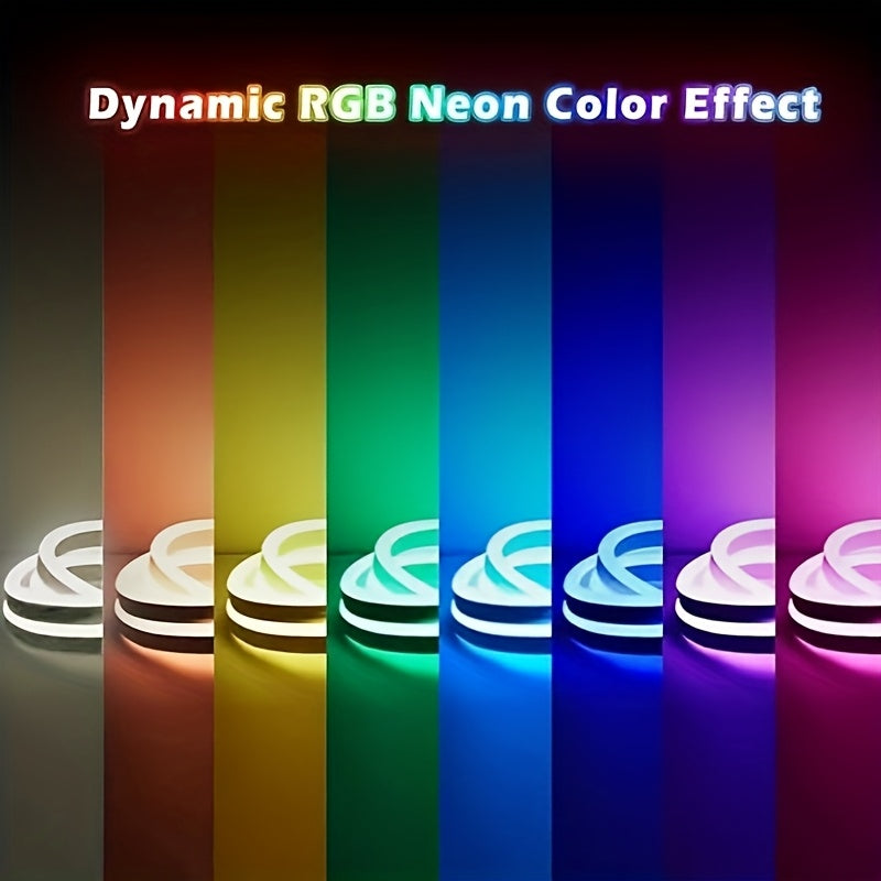 RGB Neon Light Strip USB Powered Remote Control Multicolor for Parties Holidays and Valentine's Day