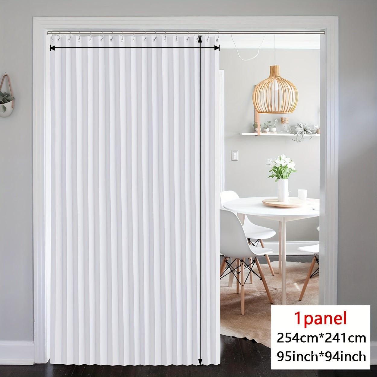 Folding Curtain Waterproof Stain-Resistant Privacy Divider for Living Room Bedroom Kitchen