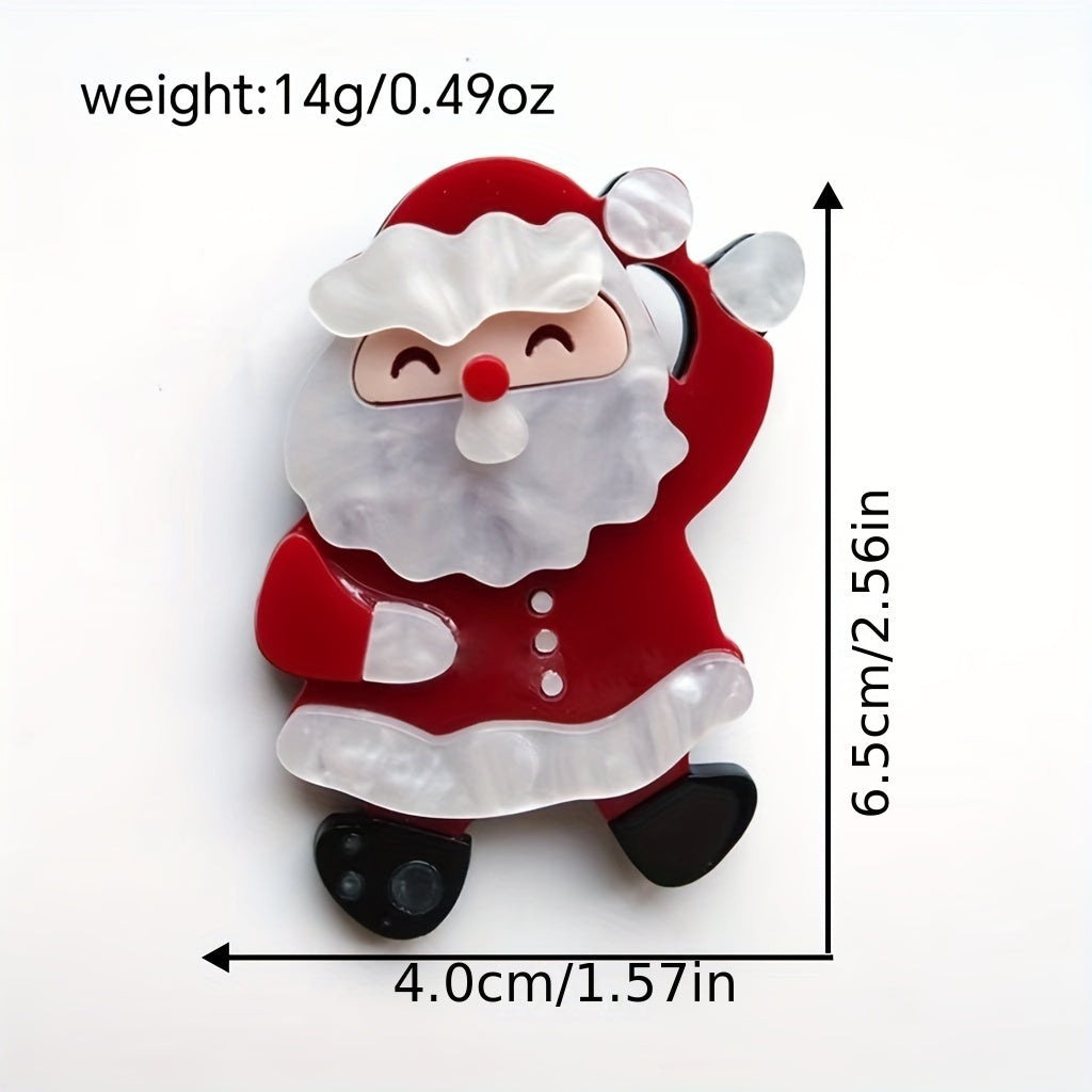 Santa Claus Brooches Acrylic Pins for Bags and Outfits Stylish and Cute