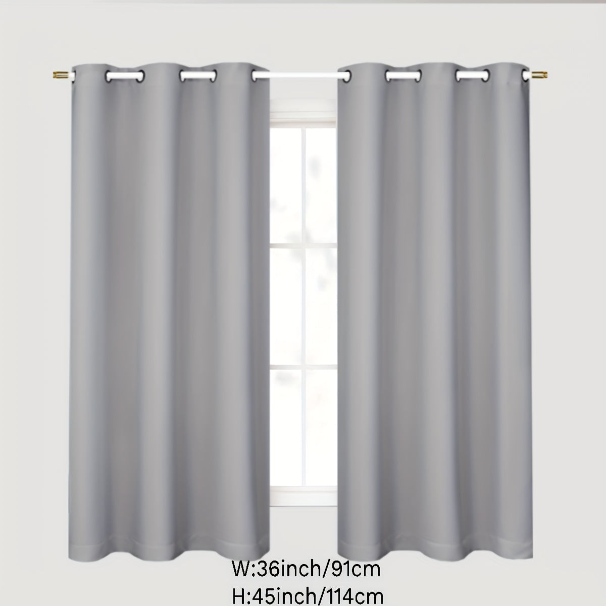 Gray Blackout Curtains for Bedroom Living Room Thermal Insulation Noise Reduction 1PC