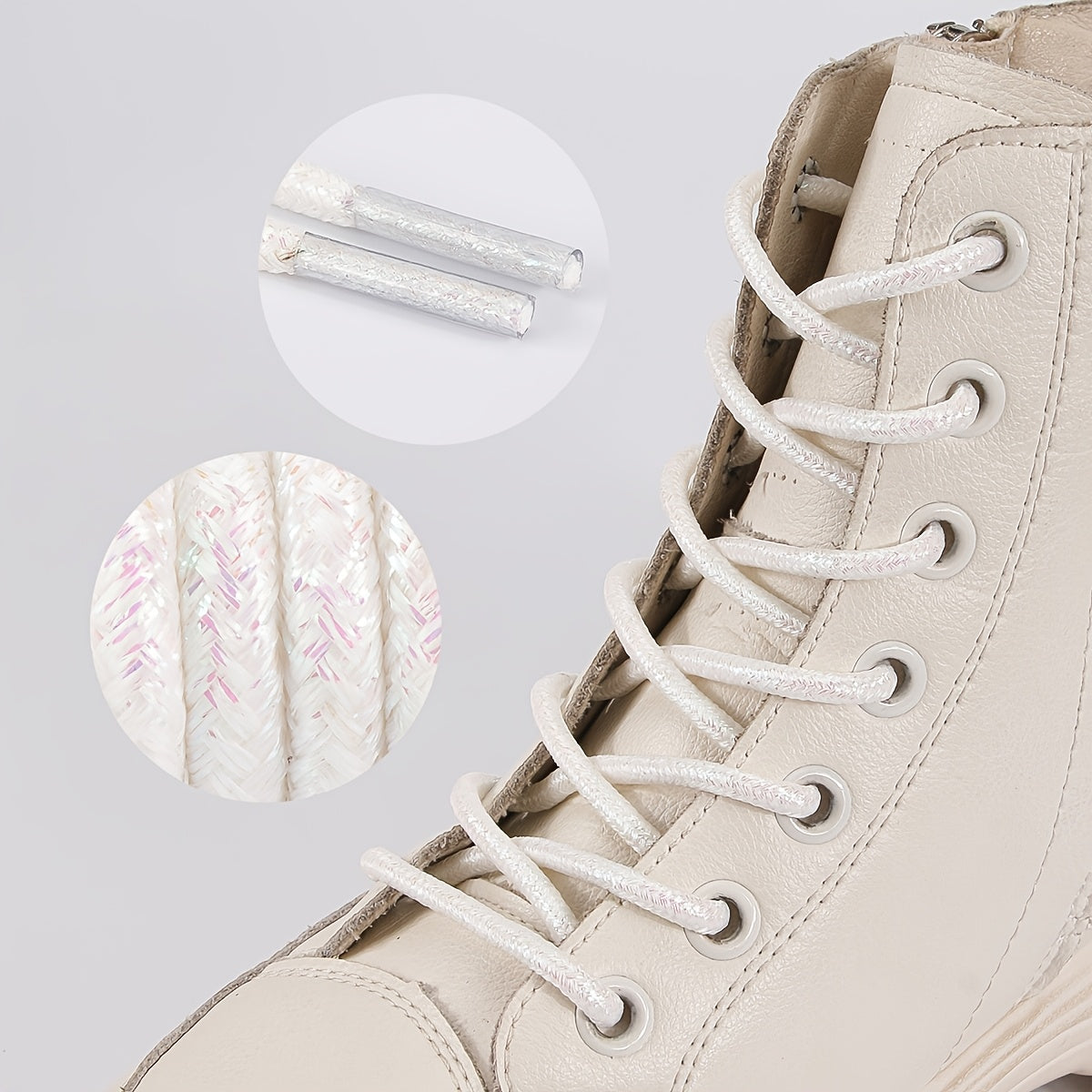 Unisex Elastic Metallic Shoelaces Round Thin Suitable for Sneakers Boots