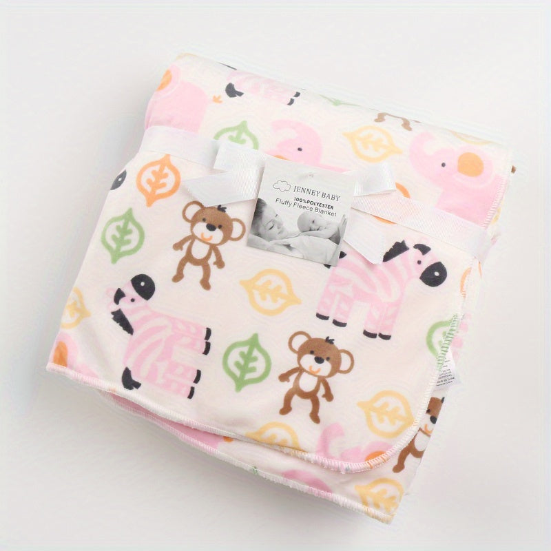 Baby Lamb Blanket Double-Layered Cartoon Print Soft Cozy All-Season Gift