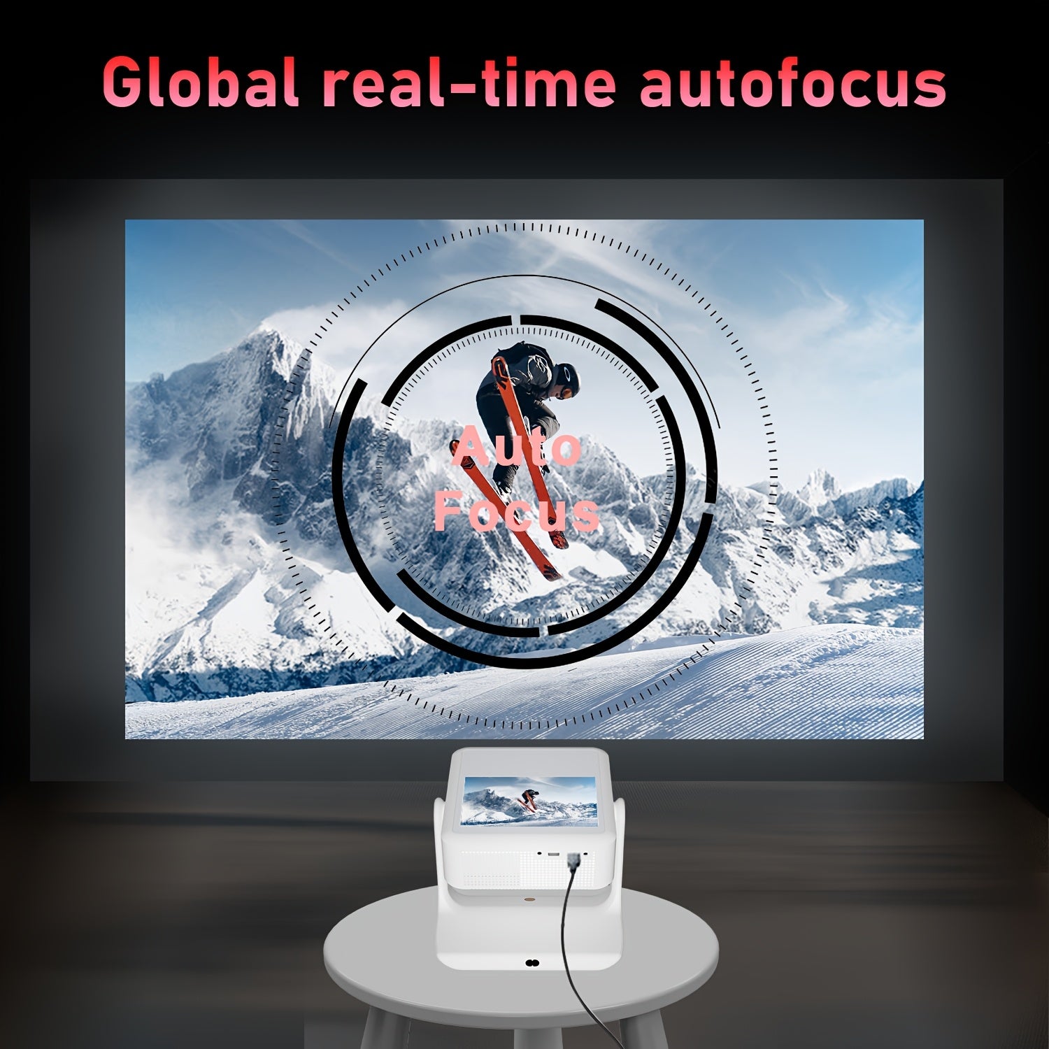 Proyector inteligente Android 12 Pantalla táctil 1080P compatible 4K para cine en casa