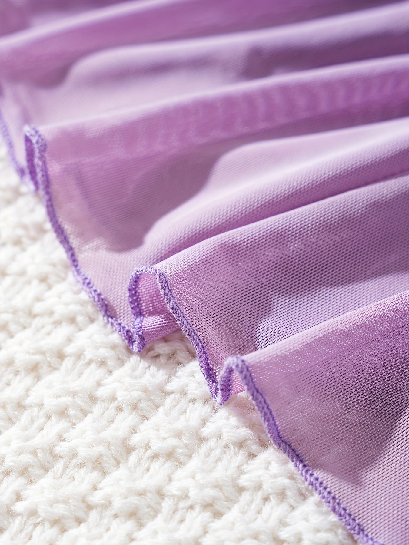 Women's Purple Lace Teddy Ruffled Backless Halter Bodysuit Lingerie