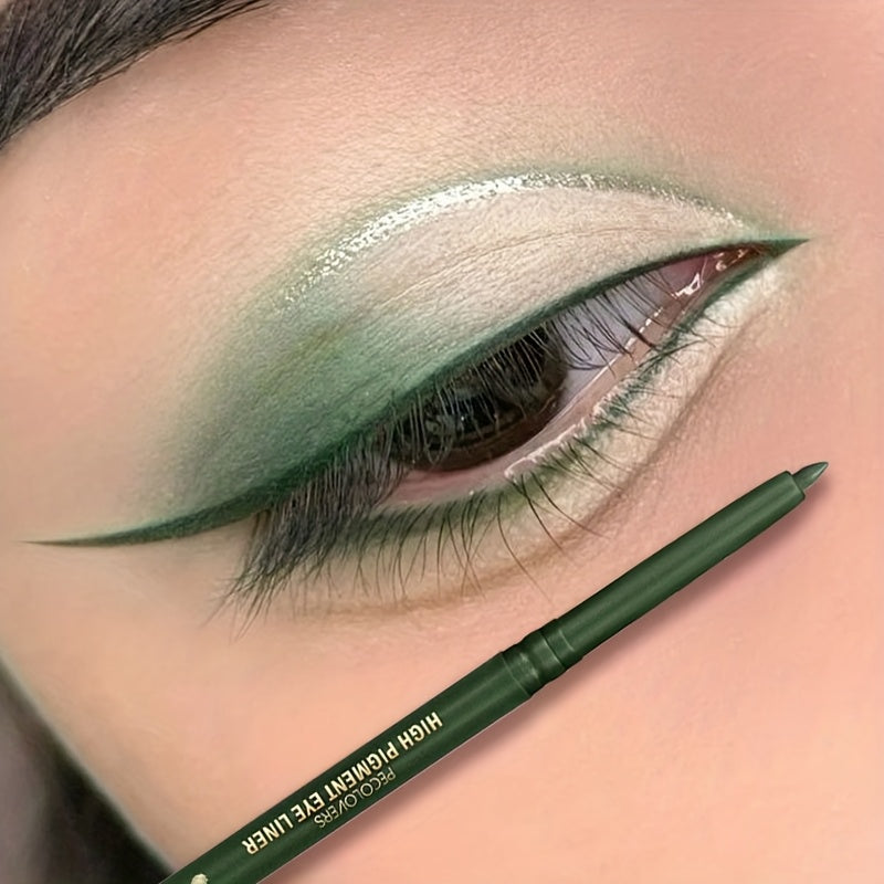 Women's Waterproof Gel Eyeliner Pen Green No Smudge Long-Lasting