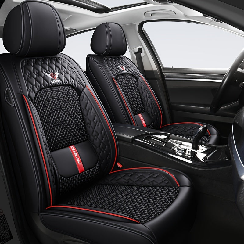 Universal Fit Faux Leather Car Seat Covers Full Set for 5 Seats All-Season Sponge Filled