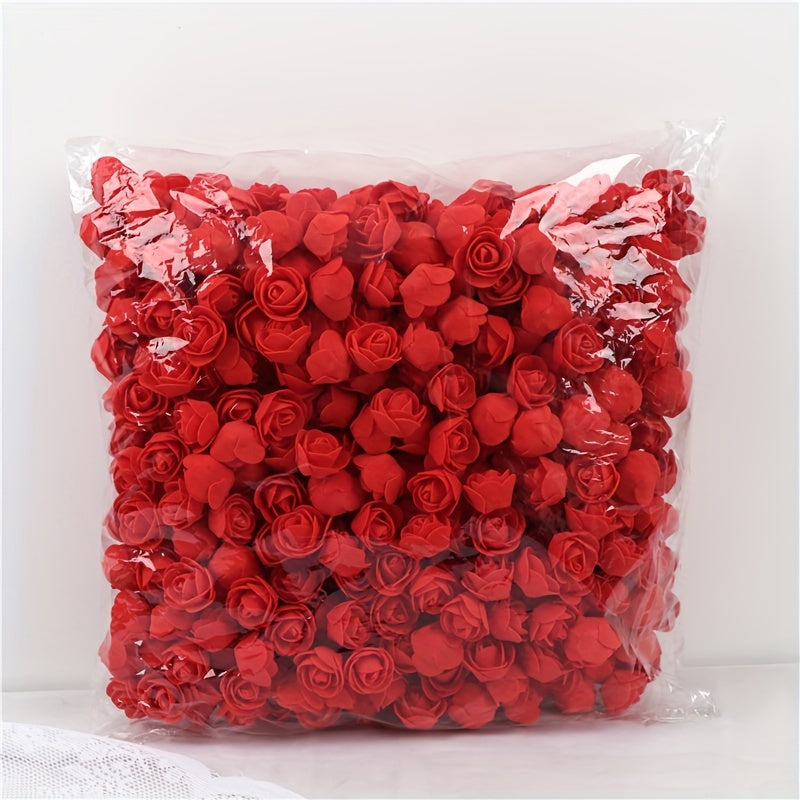 Artificial Red Rose Heads for Valentine's Day Wedding Decor and Gift Accessories 100 Pieces