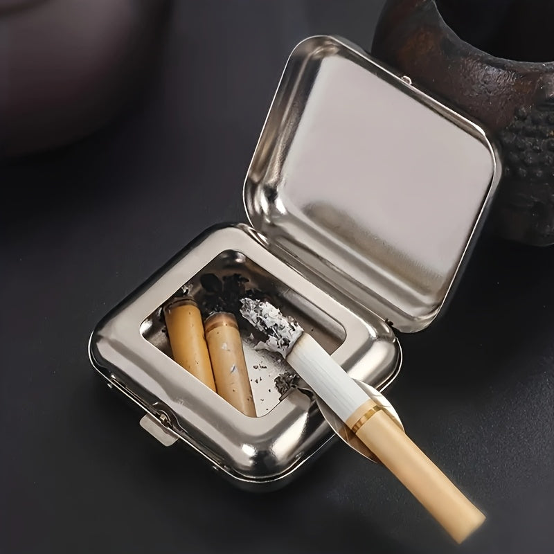 Mini Stainless Steel Ashtray Portable Small Outdoor Pocket Smoking Accessory