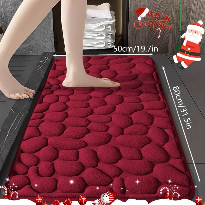 "Xotira Ko'pikli Hammom Gilami To'plami, Yuqori Singdiruvchan, 25D Ko'pik Qattiqligi, Yumshoq Sirpanmaydigan Hammom Gilami Ichki Foyda Uchun, Mashinada Yuvish Mumkin, Kirish Joyi, Xona va Bayram Rojdestvo Bezaklari Uchun Mukammal - Polyesterdan Yasalgan"