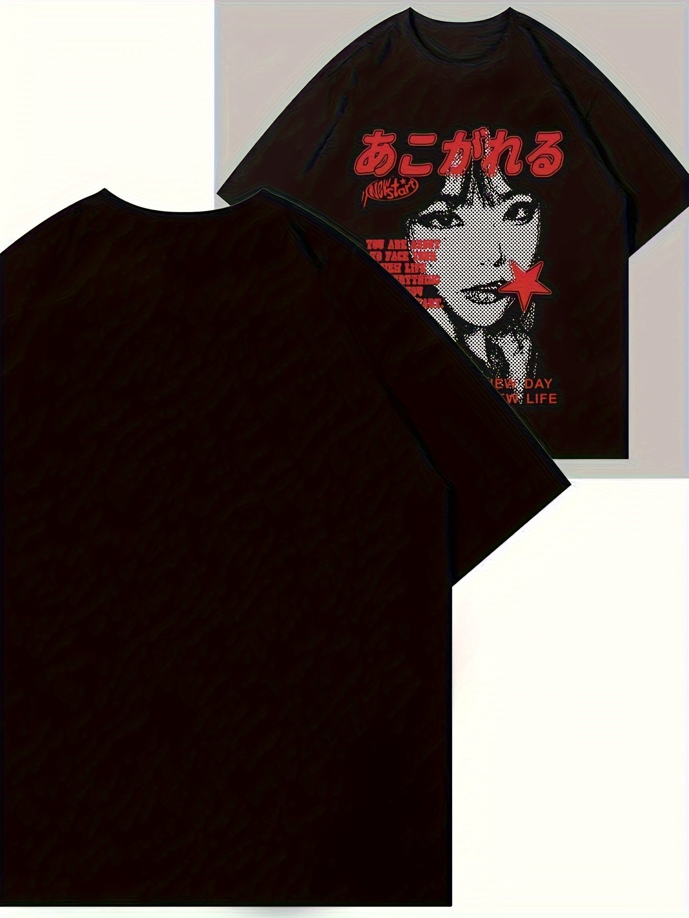 Camiseta de manga larga con cuello redondo para mujer, con estampado de letras y figuras, moda primavera verano