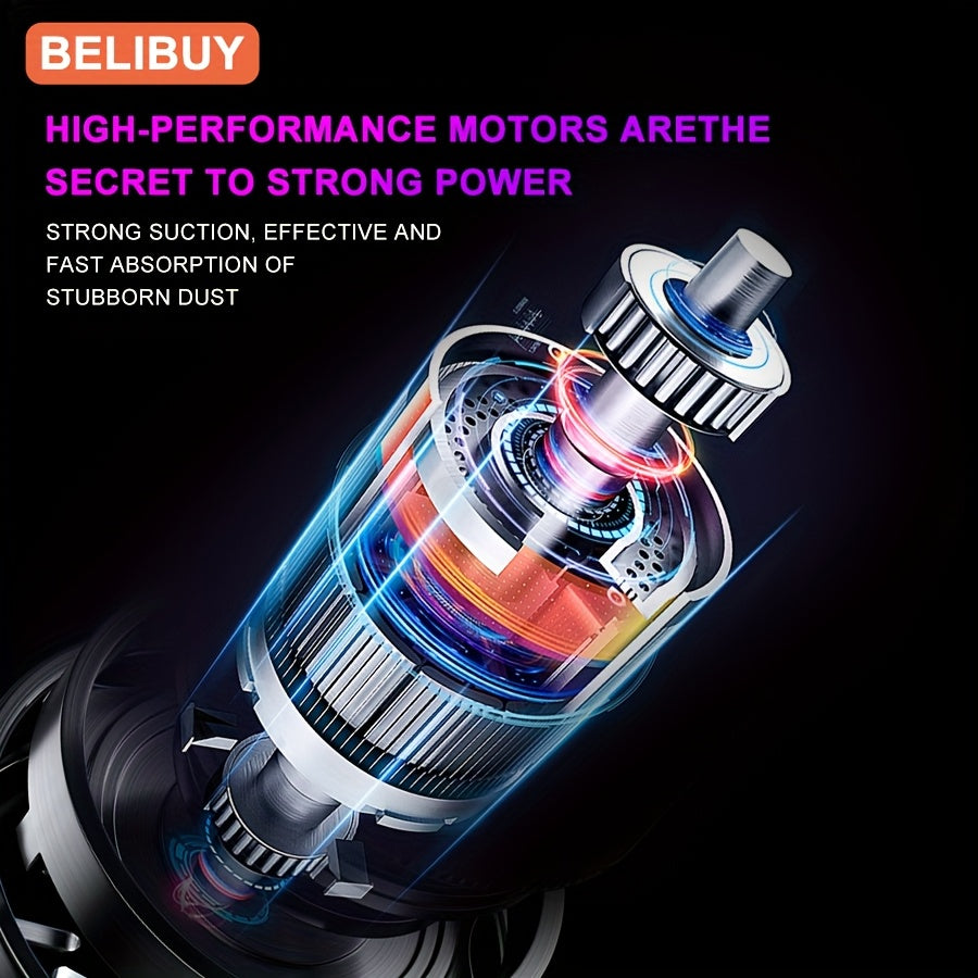 Portable Car Vacuum Cleaner 2-in-1 Lightweight Rechargeable with Multiple Tools