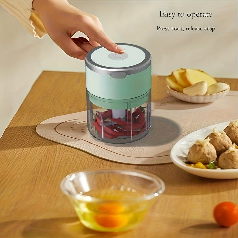 250ml USB Rechargeable Electric Garlic Chopper Vegetable Grinder 1500 RPM Motor